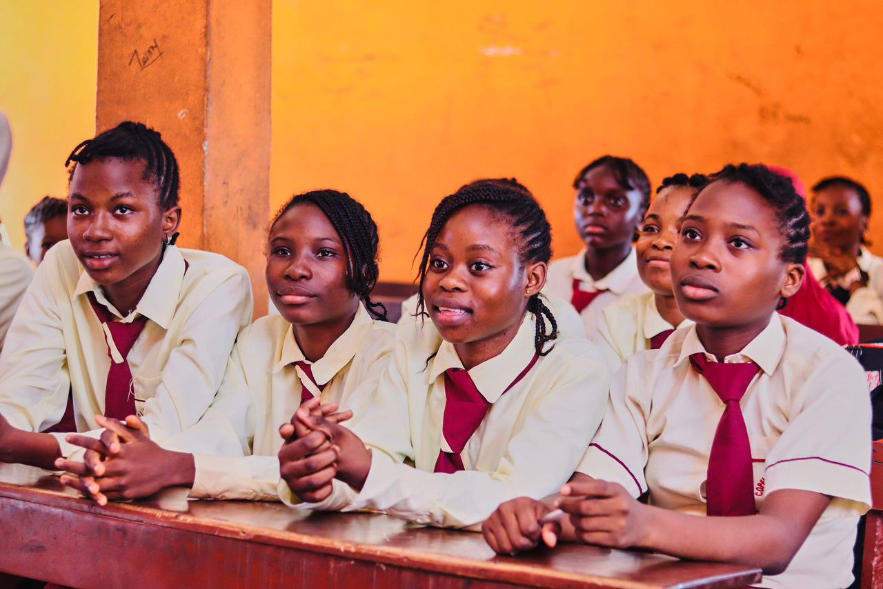 Volunteers with children at orphanage